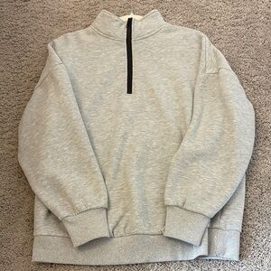 Women's Classic Gray Half-Zip Sweater